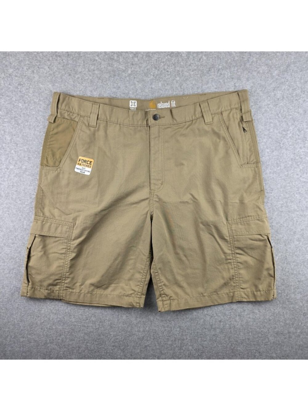 Carhartt Force Cargo Shorts Mens 44 Tan Relaxed Fit Quick Dry Workwear 10 In